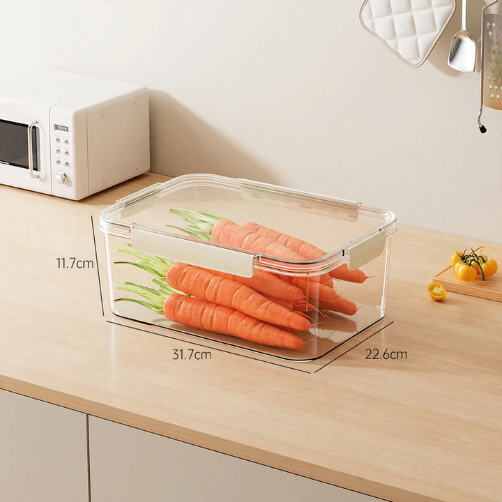 Transparent storage box with a tight lid