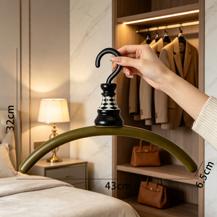 Clothes hanger, arched, checkerboard pattern