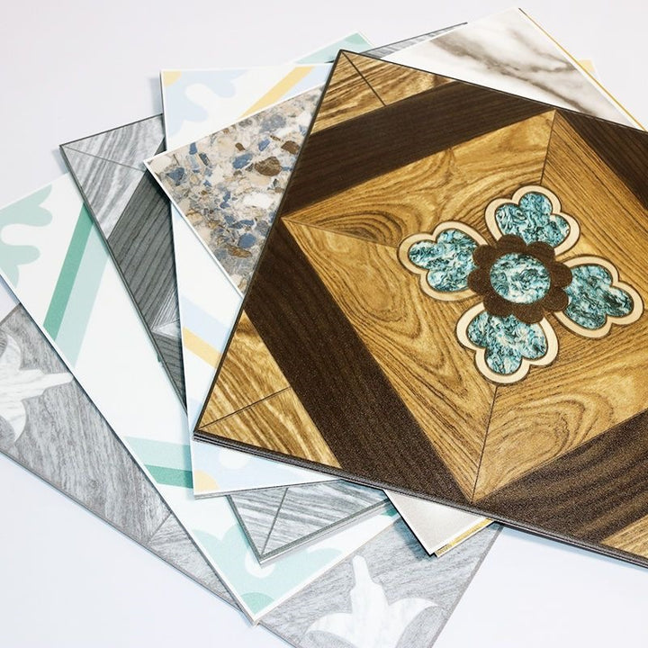 Self-adhesive PVC flooring with tile appearance