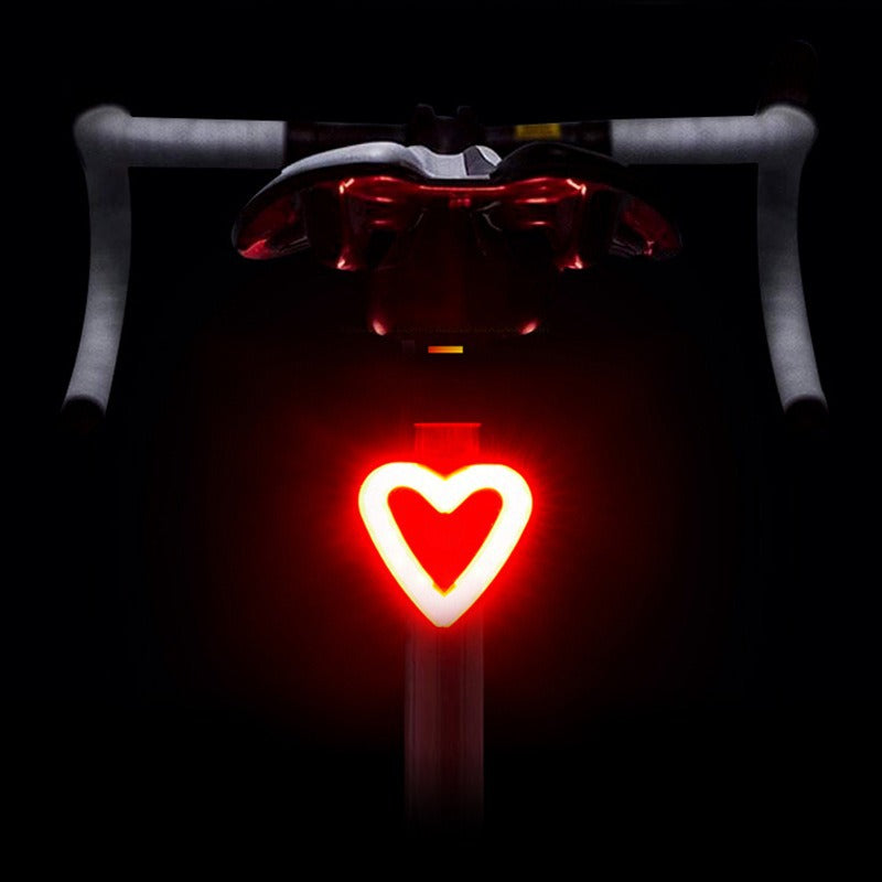Bicycle rear light with flowing light effect, USB-C