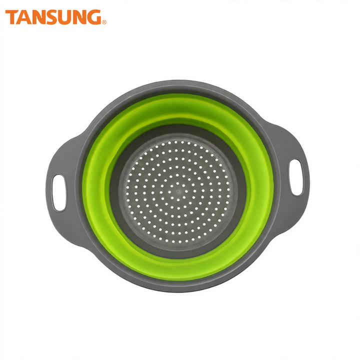 Folding vegetable bowl with strainer