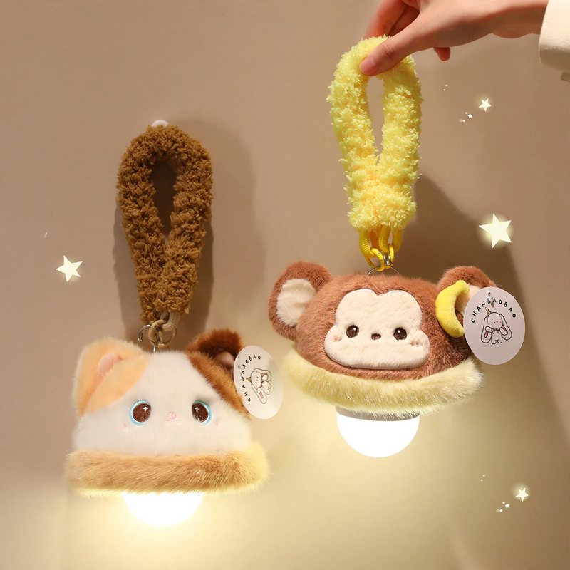 Plush pendant with LED light, 15 cm
