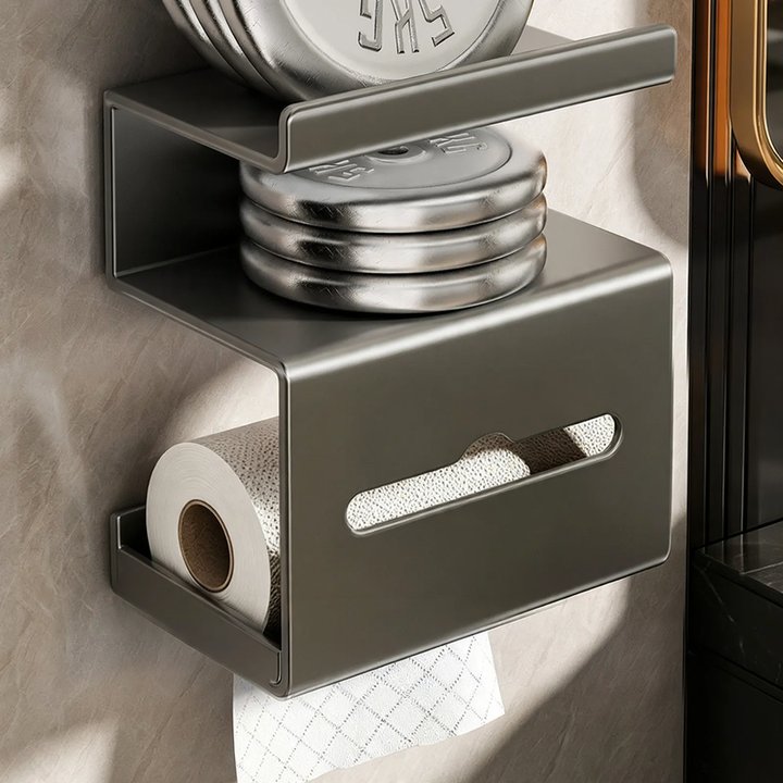 Wall-mounted paper towel box, widened, silver-colored