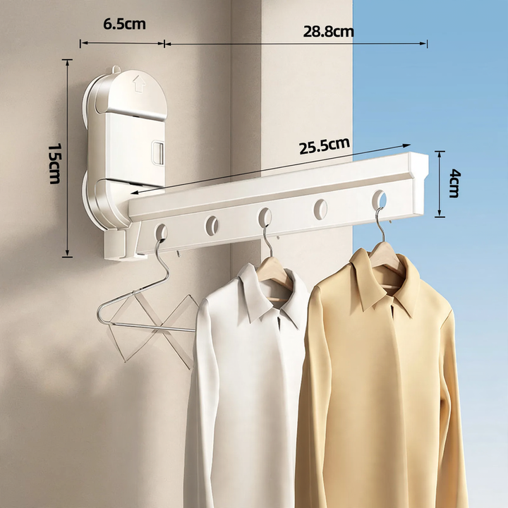 Hanging drying rack with suction cup, aluminum