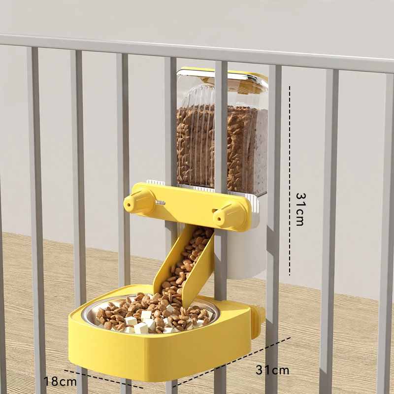 Hanging water and feeding bowls for pets