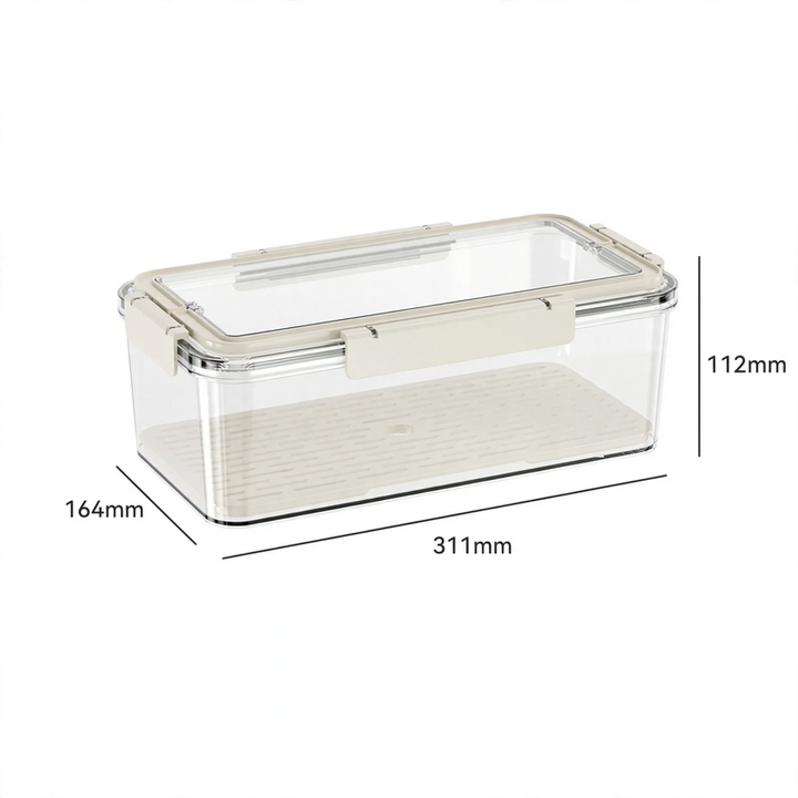 Plastic storage container for refrigerator and freezer
