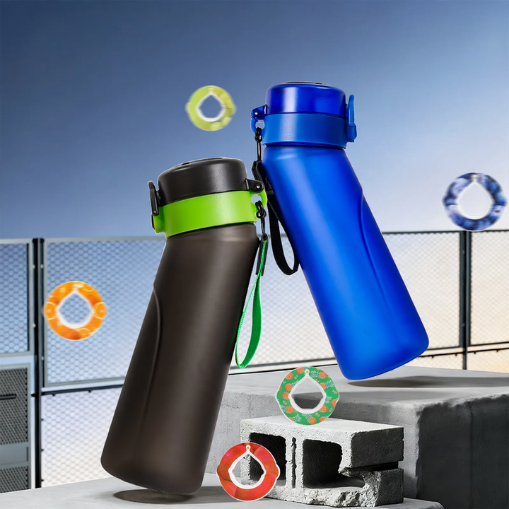 Drink bottle with flavor rings, 750 ml, with carrying handle