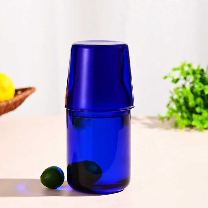 Glass jug with glass, heat resistant