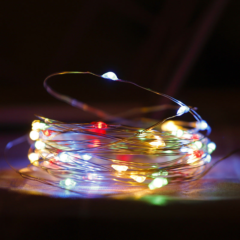 LED string lights, 10 m, 100 lights, USB/battery