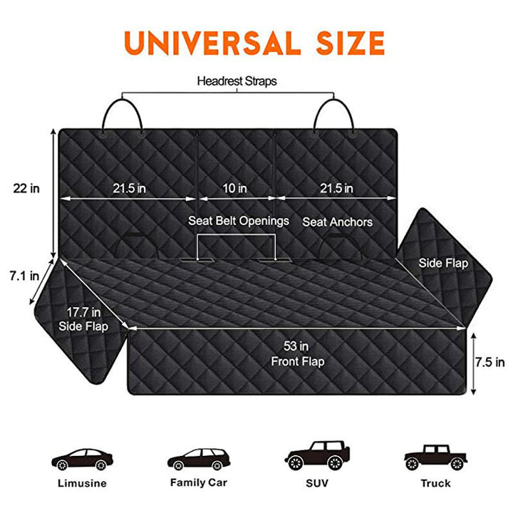 Pet car seat cover, waterproof and breathable