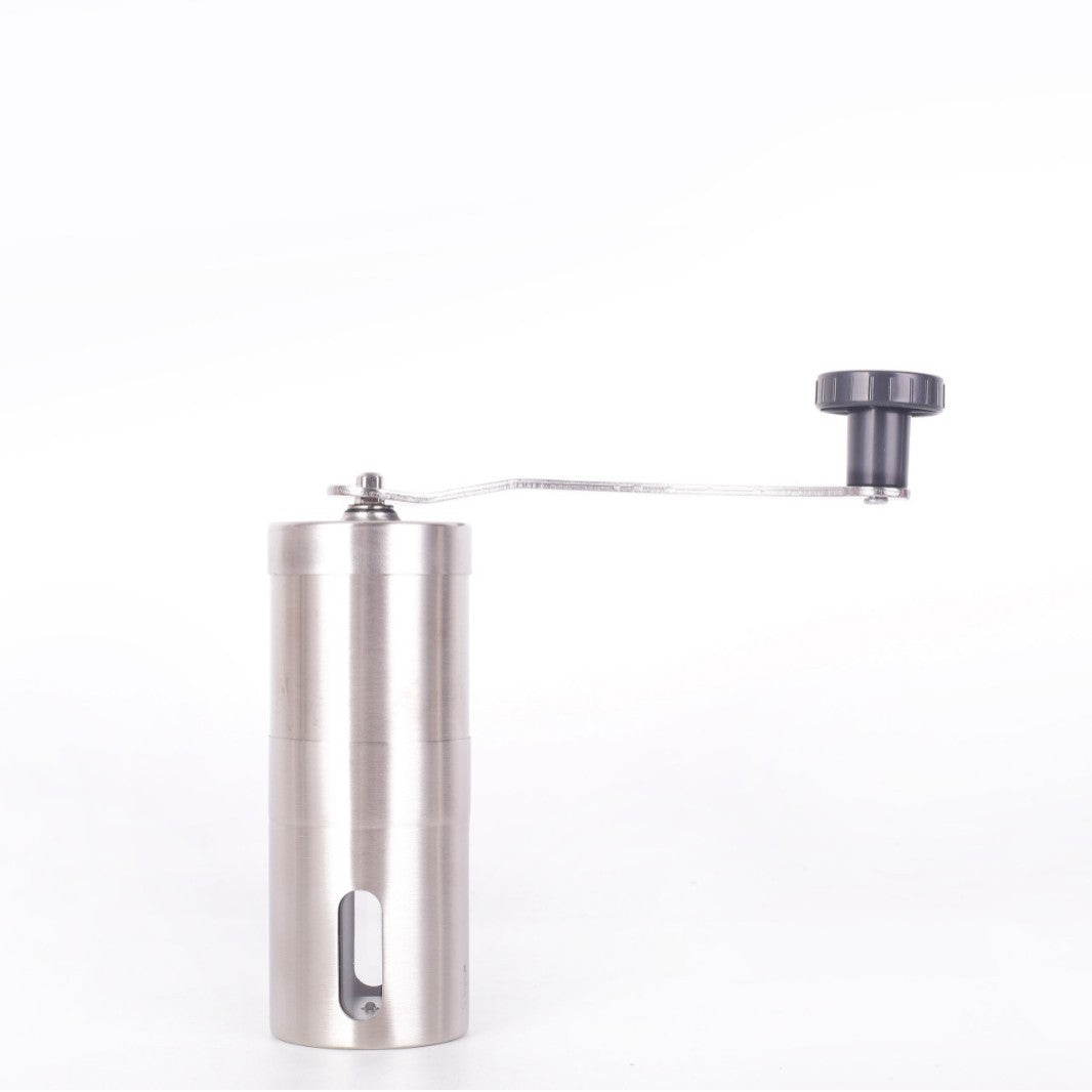 Manual coffee grinder with ceramic grinding mechanism, stainless steel
