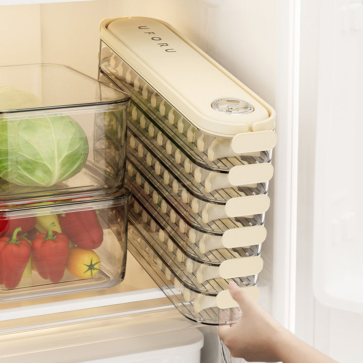 Multi-tier storage box for refrigerator, plastic
