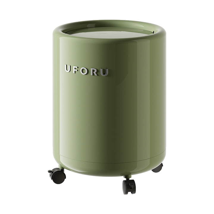 Trash can with lid and wheels, 12 L, plastic