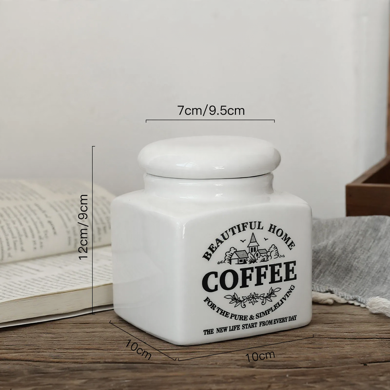 Ceramic storage jar with lid, modern design