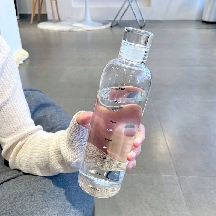 Borosilicate glass bottle for filling, transparent