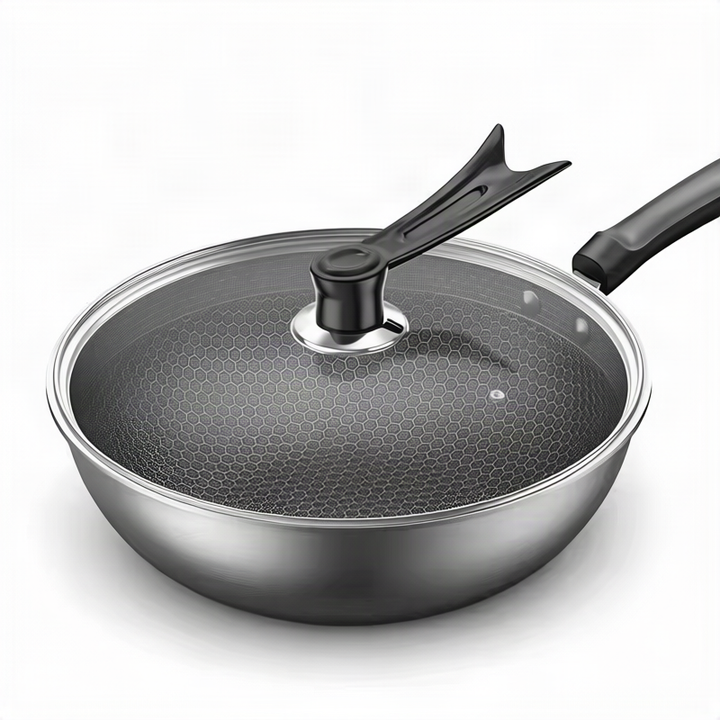Stainless Steel Frying Pan with Glass Lid