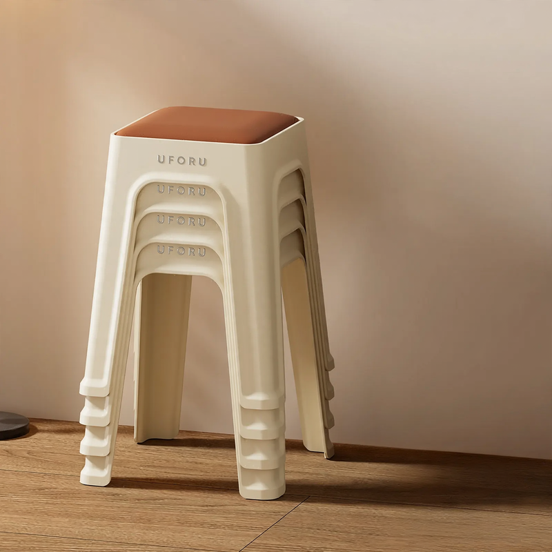 Plastic stool with padding, stackable, DA1408