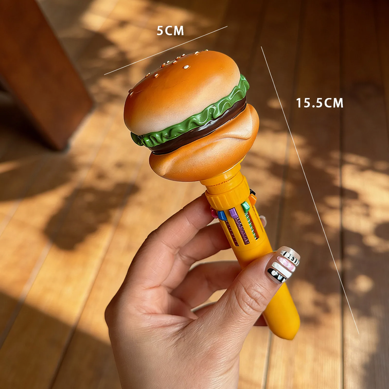 Multicolored ballpoint pen with food motifs
