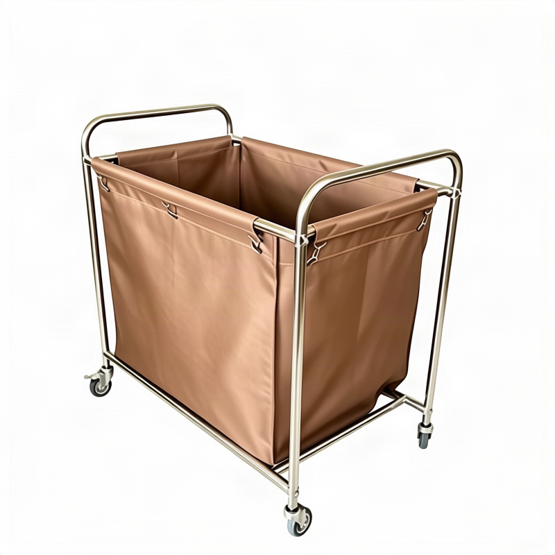 Stainless steel laundry cart with wheels