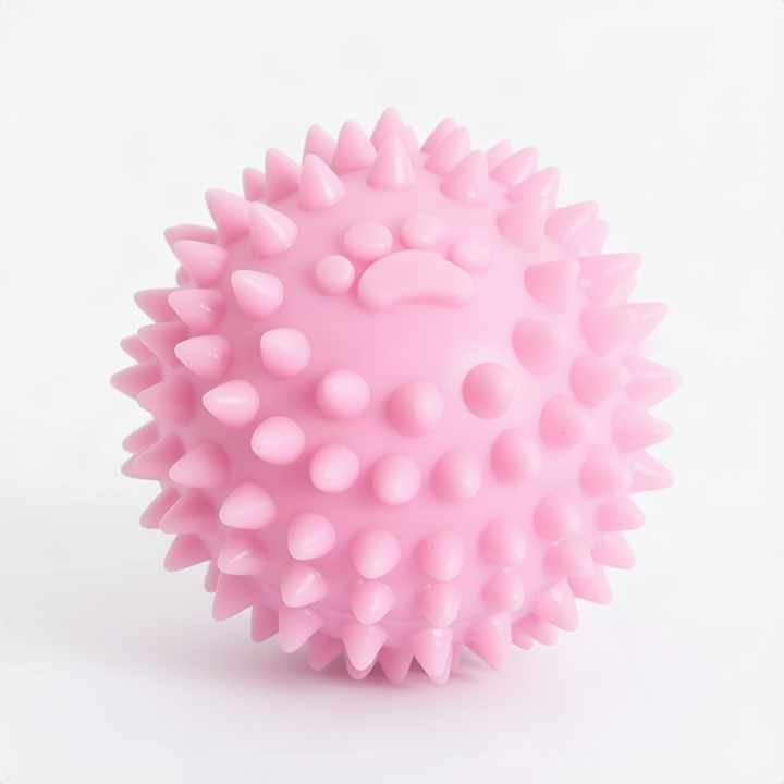 Rubber play ball for dogs with tail
