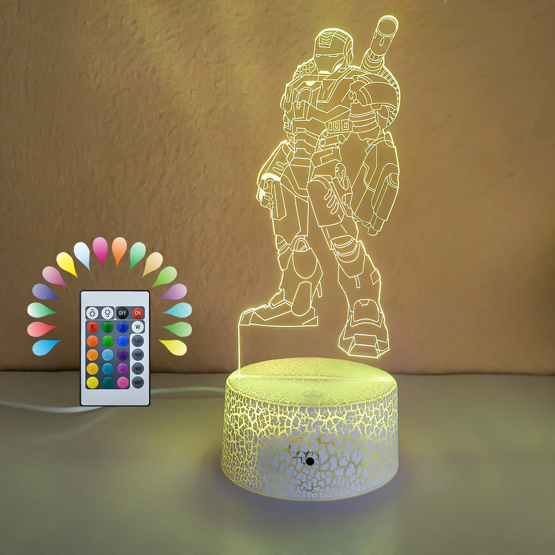 3D LED table lamp with 16 colors and remote control