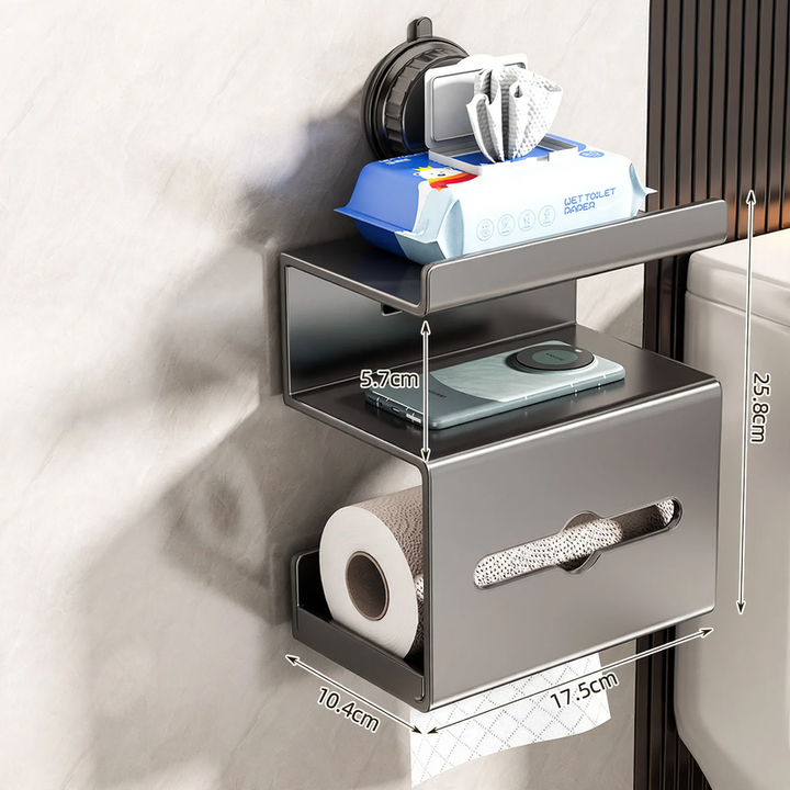 Wall-mounted paper towel box, widened, silver-colored