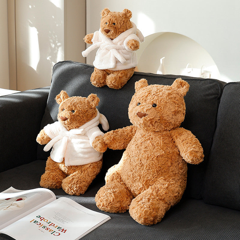 Plush teddy bear with pajamas, multiple sizes