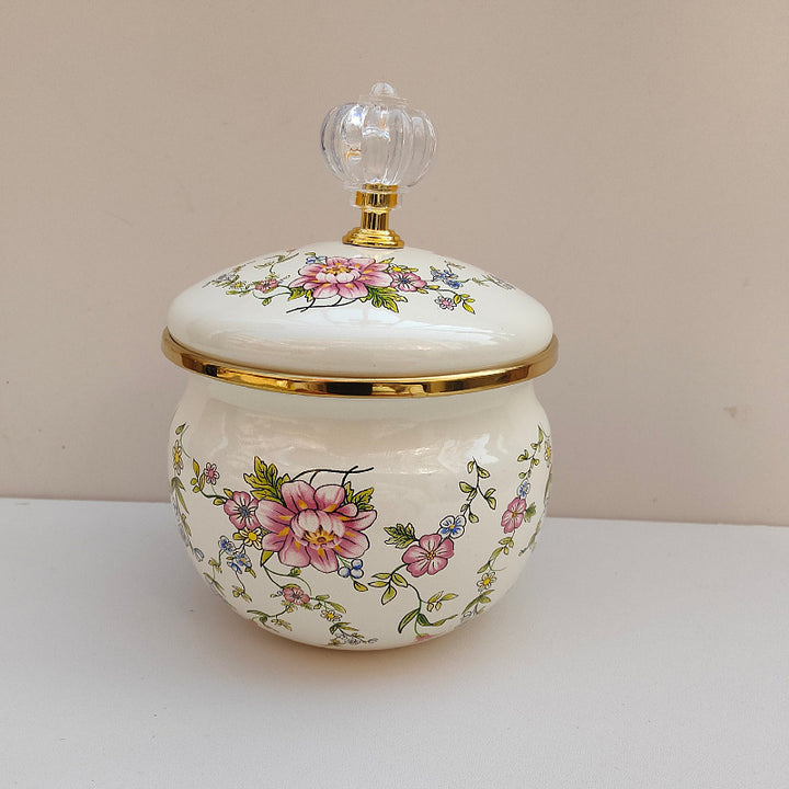 Enamelled spice box with lid, 301–500 ml