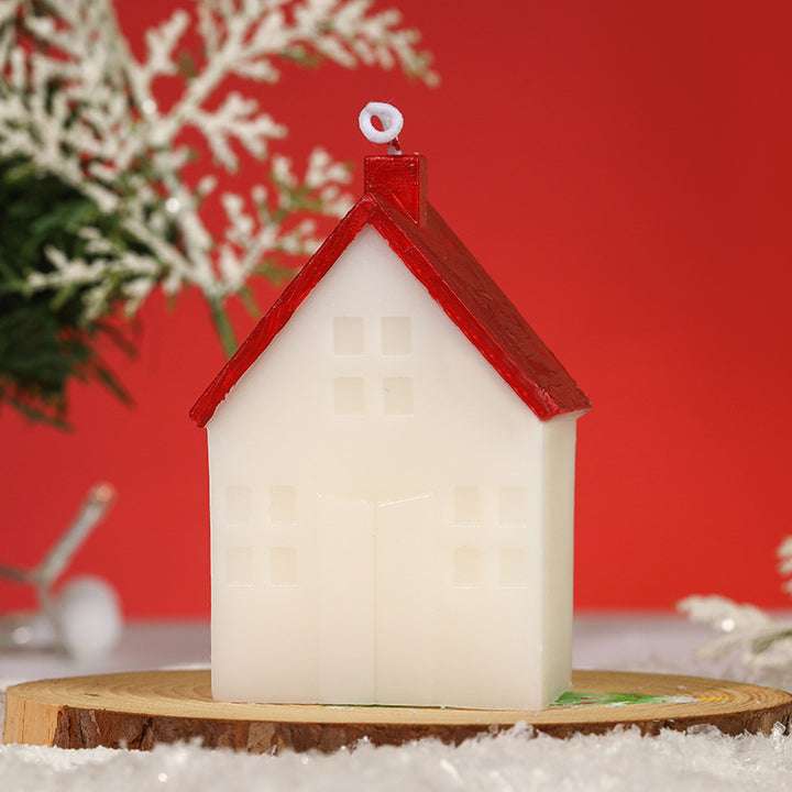 Scented candle with house design, handmade