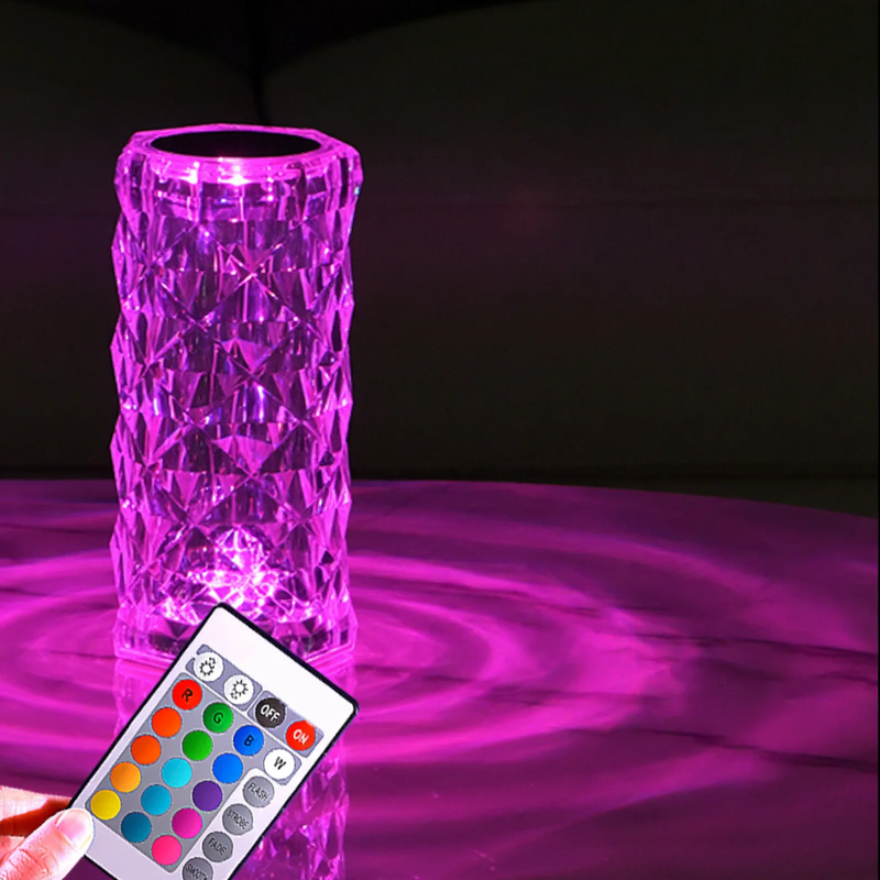 LED crystal light with color change and remote control