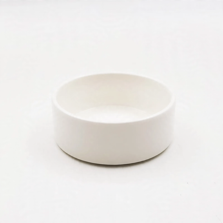 Ceramic soup bowl, round, white