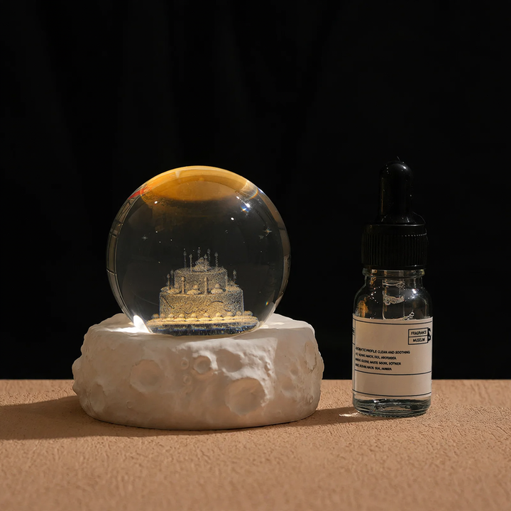 Glowing crystal ball with LED stand