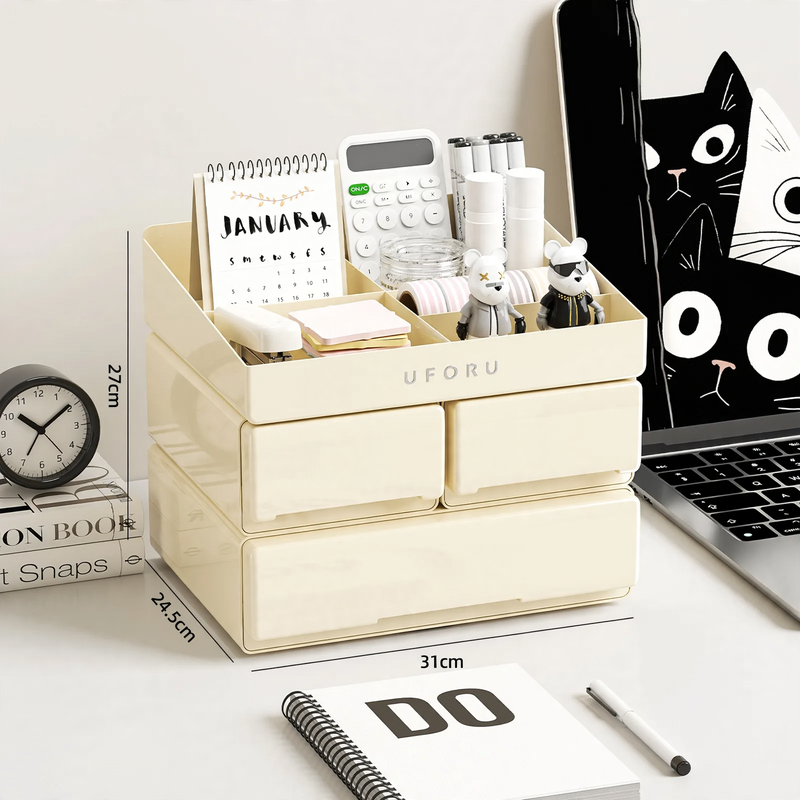 Desk storage box with drawers