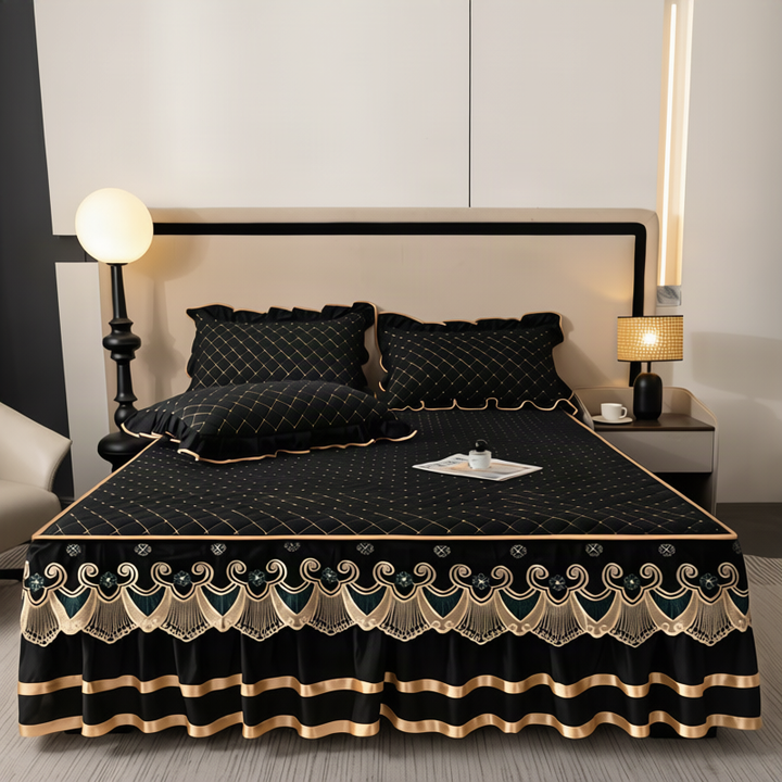 Bed skirt with ruffles, cotton, 1.8 m bed
