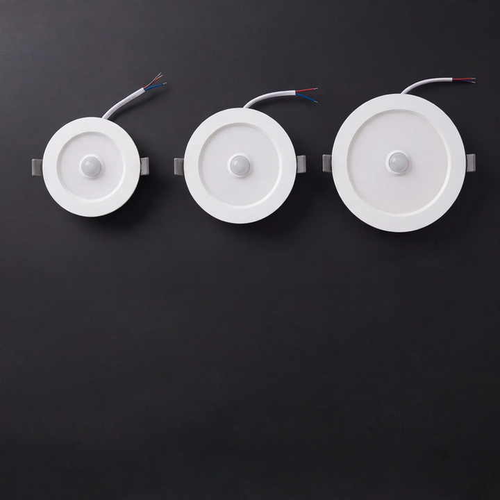 LED recessed light with motion sensor, various sensors
