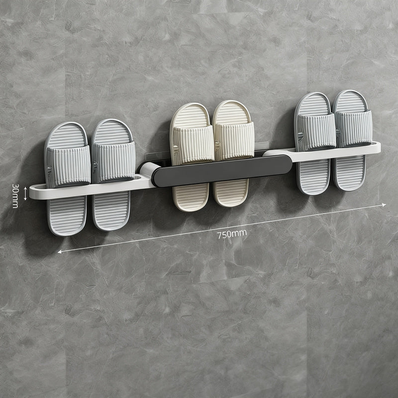 Foldable bathroom shoe rack without drilling