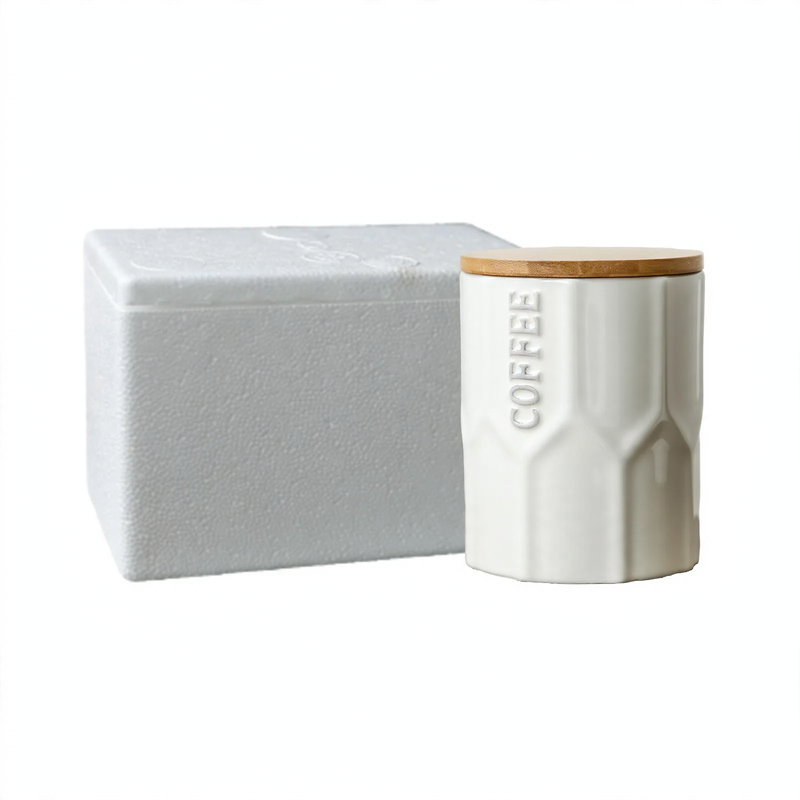 Ceramic storage jar with lid, modern design