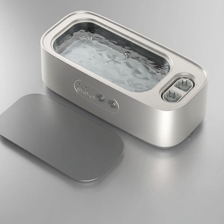 Double chamber ultrasonic cleaning device