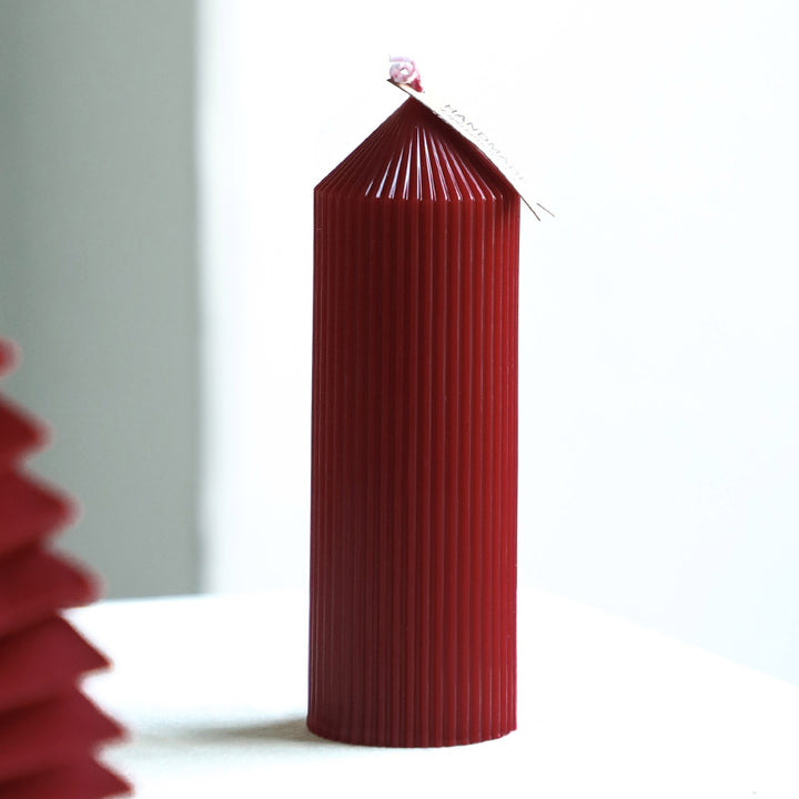 Handmade scented candle made of soy wax, wine red