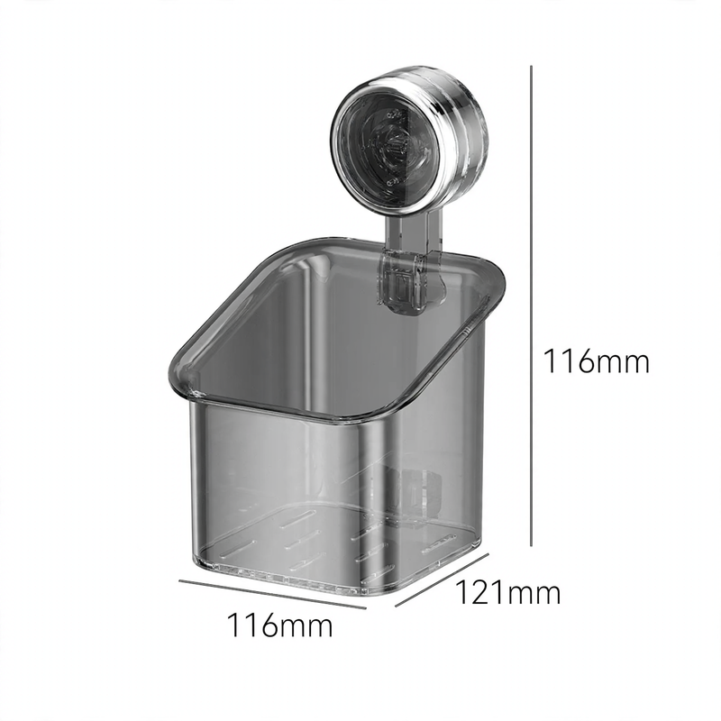 Wall-mounted storage box with suction cup