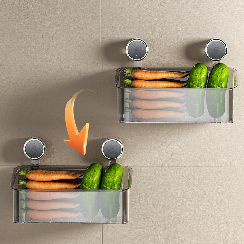 Wall-mounted storage box with suction cup