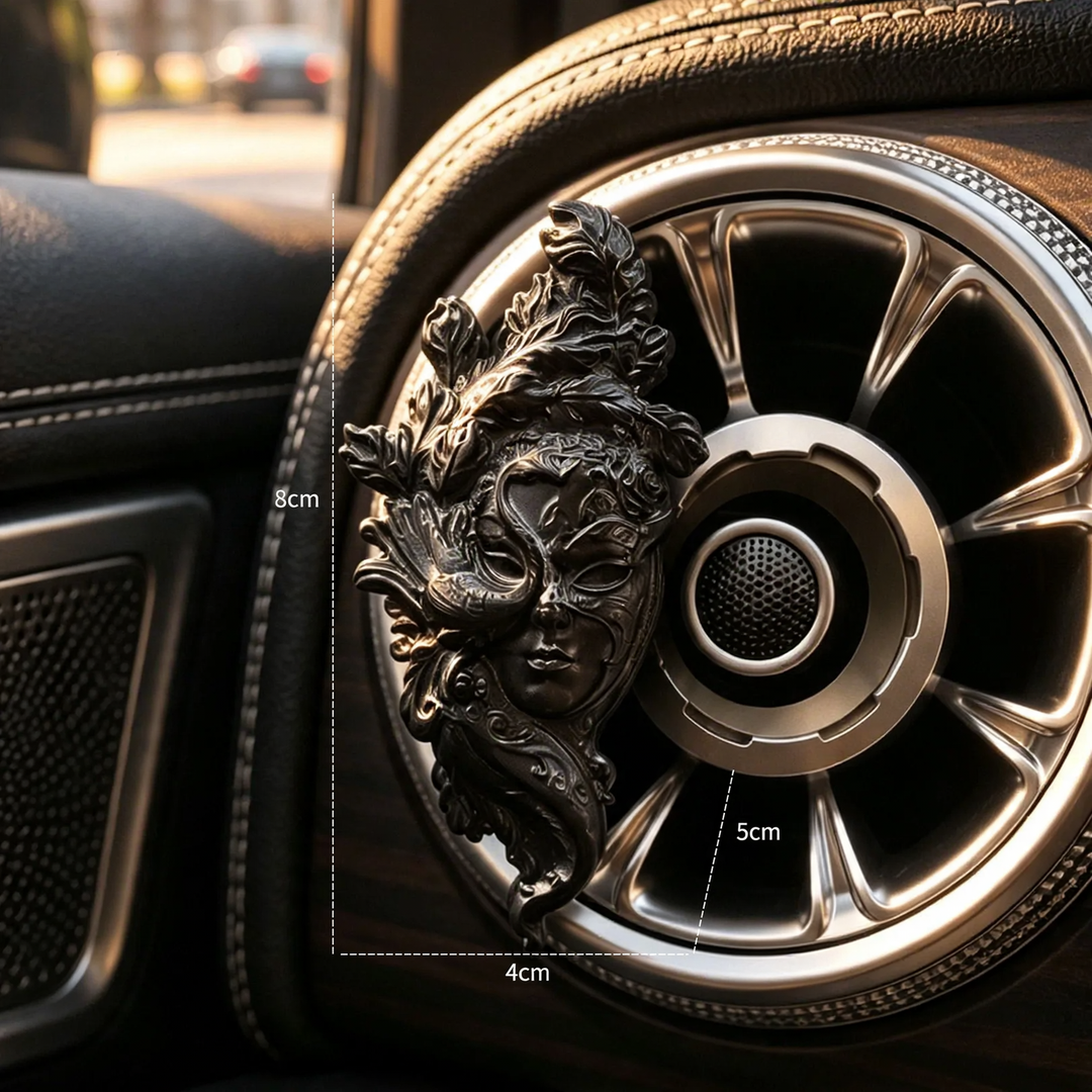 Car air freshener holder peacock motif, triangle shape