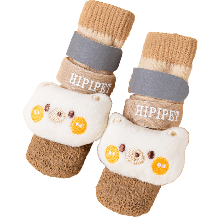 Waterproof dog boots with high shaft