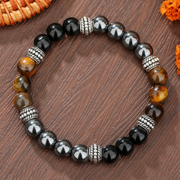 Beaded bracelet made of natural stones