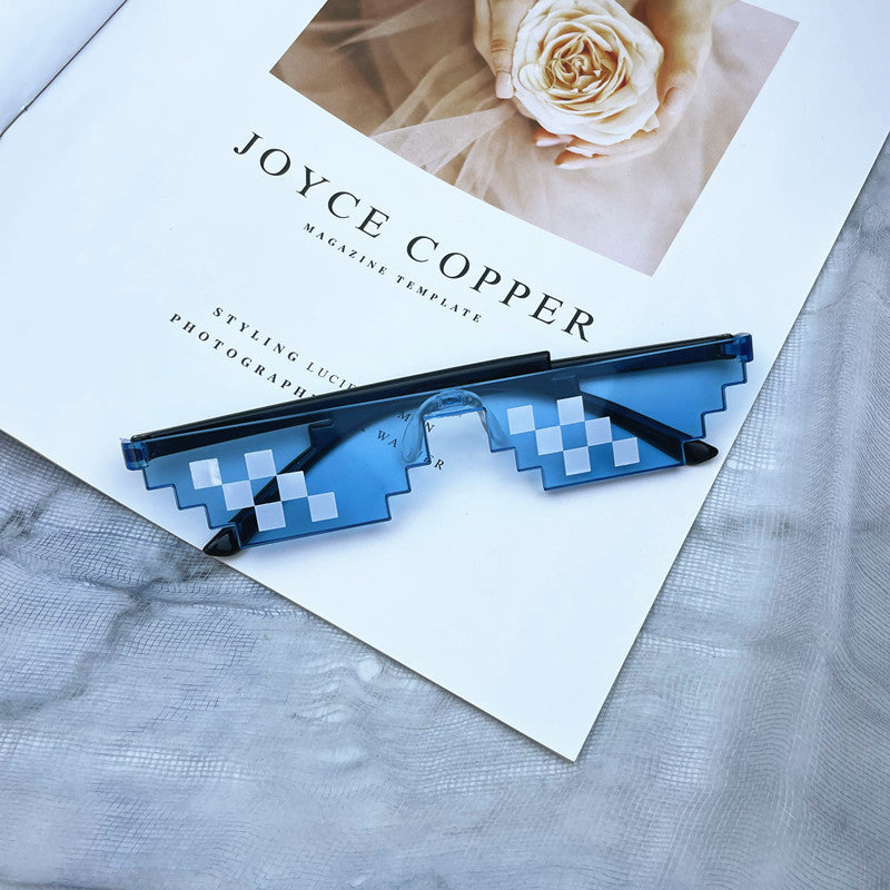 Pixel glasses with geometric pattern