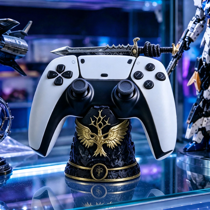 Game controller stand, hand-painted resin figure
