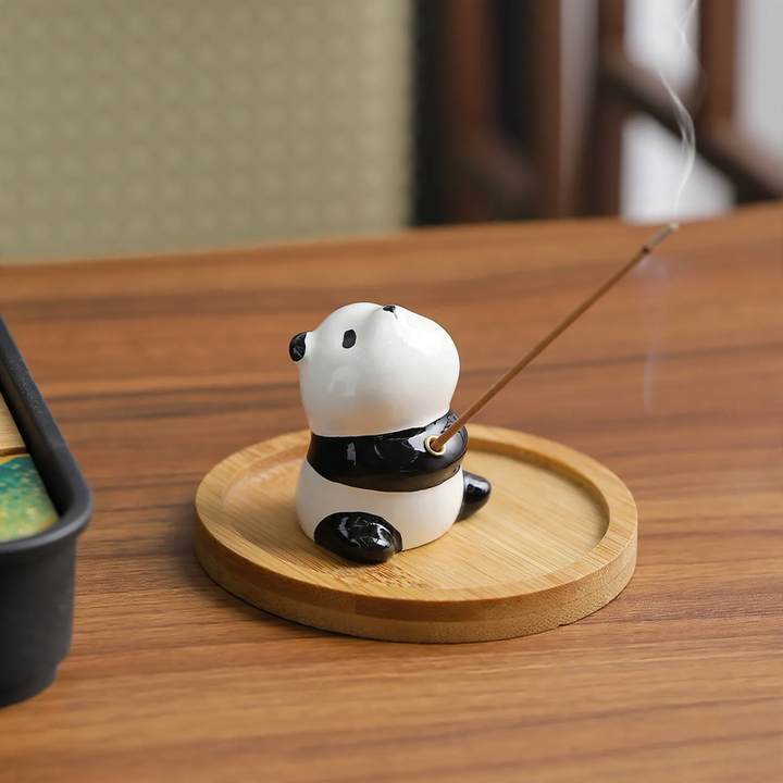 Panda incense stick holder made of resin