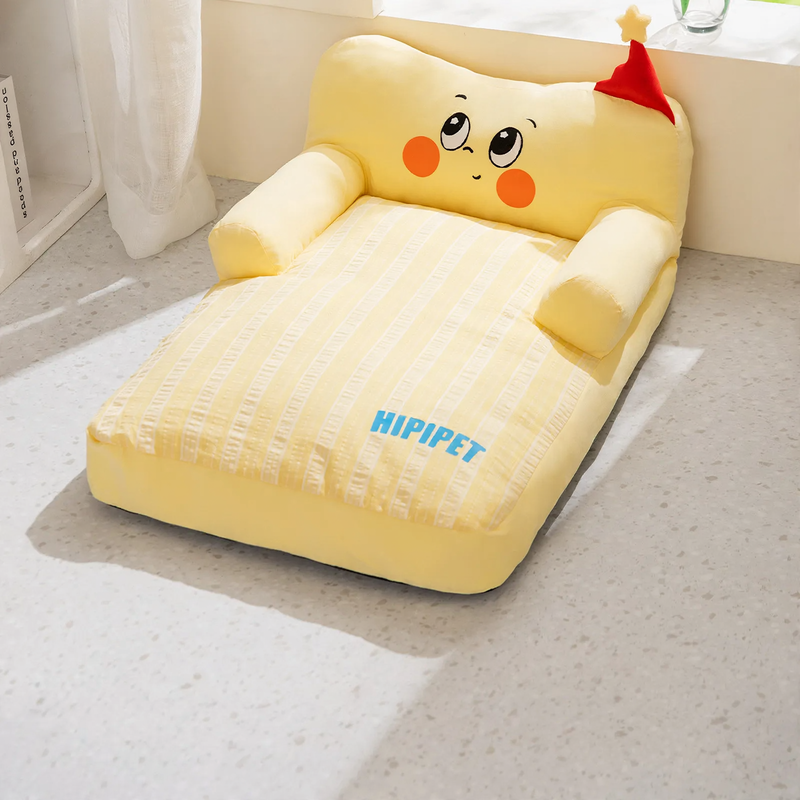 Cozy pet bed with backrest