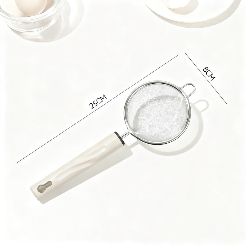 Kitchen strainer and kitchen helper set made of stainless steel