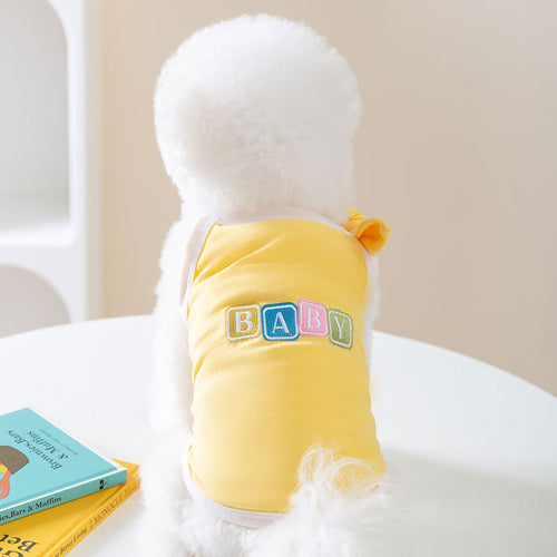 Dog harness dress with bow